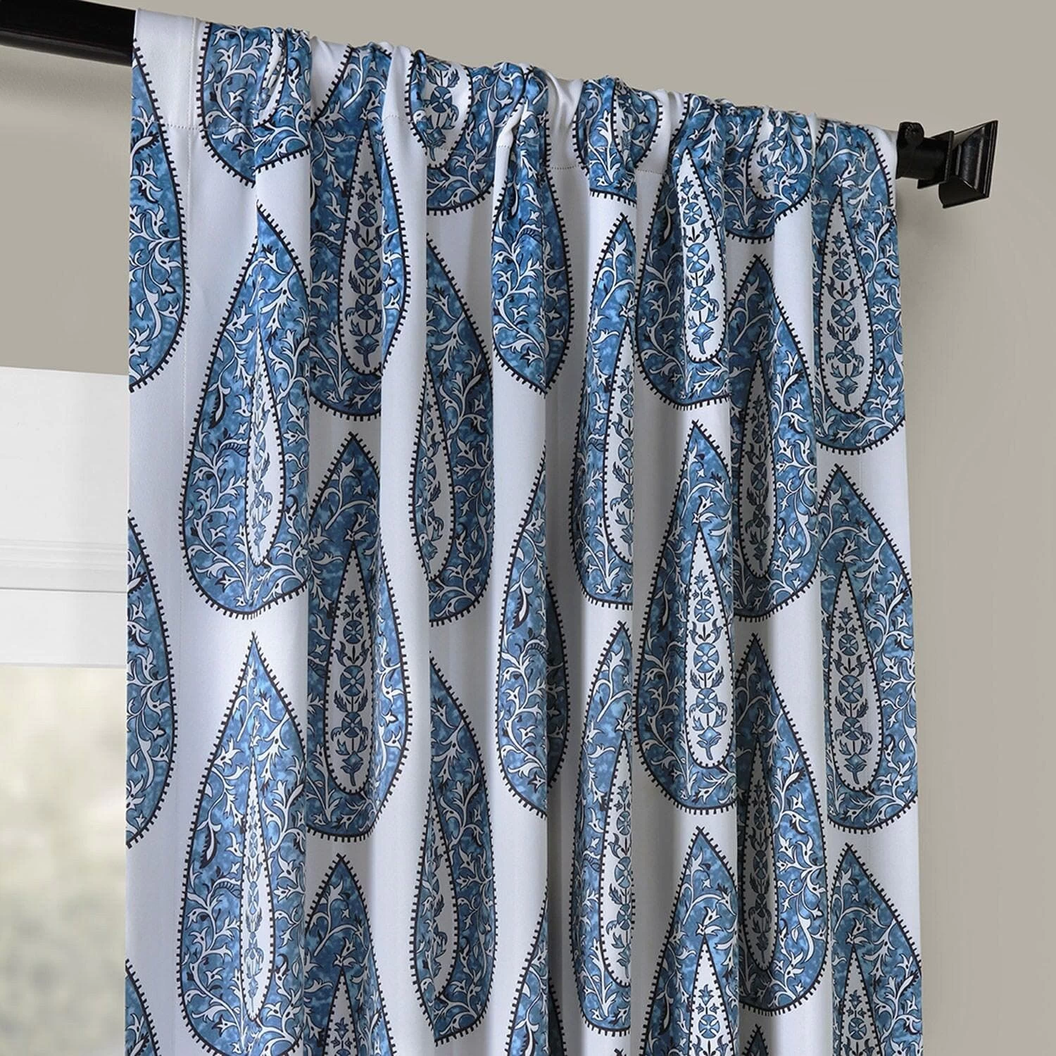 Medallion Blue Room Darkening Curtain 6 Medallion Blue Room Darkening Curtain - Image 4