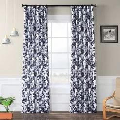 Hibiscus Blue Room Darkening Curtain