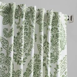 Tea Time Green Room Darkening Curtain -Chic Curtains Shop BOCH KC16072B 47623 2