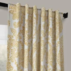 Tea Time Yellow Room Darkening Curtain -Chic Curtains Shop BOCH KC16072C 47624 2