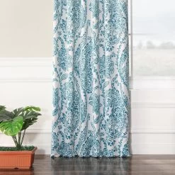 Tea Time Teal Room Darkening Curtain -Chic Curtains Shop BOCH KC16072E 49490 3