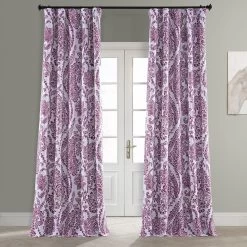 Tea Time Cranberry Room Darkening Curtain