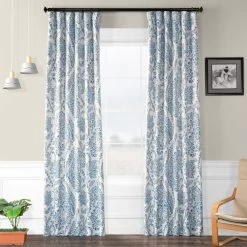Tea Time China Blue Room Darkening Curtain