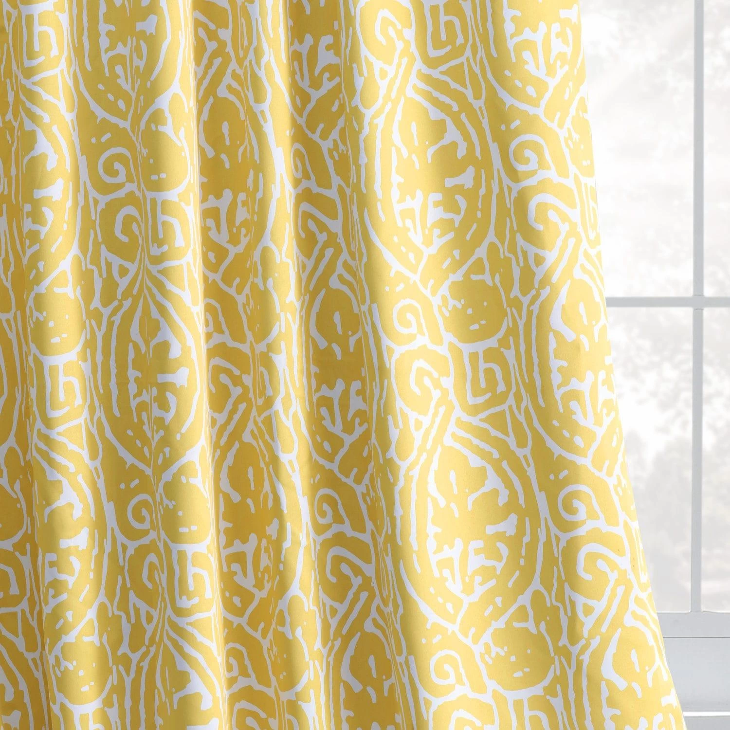 Abstract Misted Yellow Room Darkening Curtain 8 Abstract Misted Yellow Room Darkening Curtain - Image 6