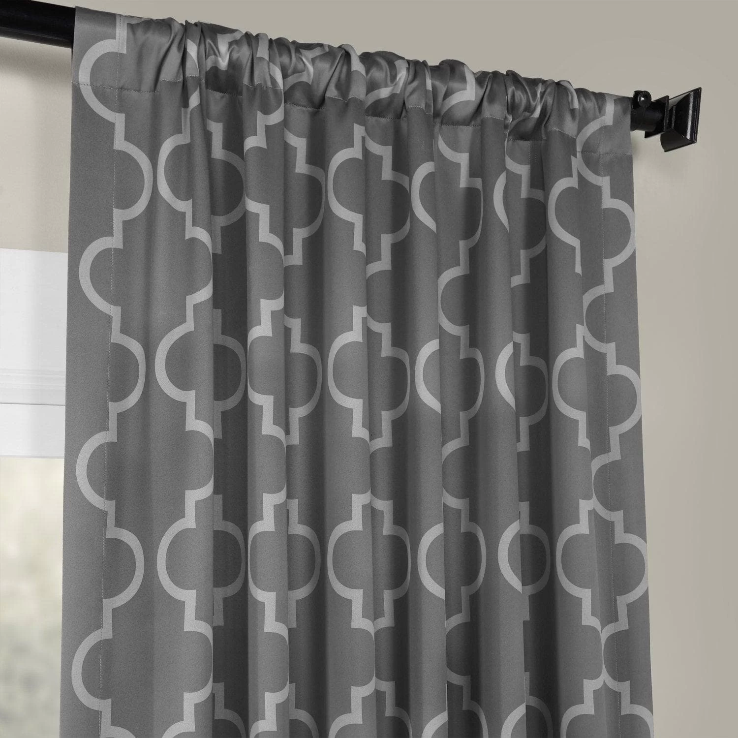 Seville Grey & Silver Room Darkening Curtain 6 Seville Grey & Silver Room Darkening Curtain - Image 4