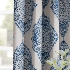 Henna Blue Grommet Room Darkening Curtain -Chic Curtains Shop BOCH KC27C GR alt1