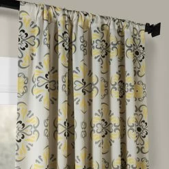 Soliel Yellow Grey Room Darkening Curtain -Chic Curtains Shop BOCH KC41 25637 2