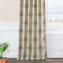 Soliel Yellow Grey Room Darkening Curtain -Chic Curtains Shop BOCH KC41 25637 4