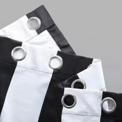Awning Black & Fog White Striped Grommet Room Darkening Curtain -Chic Curtains Shop BOCH KC43 GR 25648 4