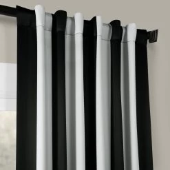 Awning Black & Fog White Striped Room Darkening Curtain -Chic Curtains Shop BOCH KC43 25641 2