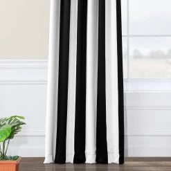 Awning Black & Fog White Striped Room Darkening Curtain -Chic Curtains Shop BOCH KC43 25641 3