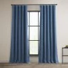 Denim Textured Faux Linen Room Darkening Curtain 1 Denim Textured Faux Linen Room Darkening Curtain -Chic Curtains Shop BOCH LN18512 front view