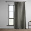 Blazer Grey Extra Wide Textured Faux Linen Room Darkening Curtain 1 Blazer Grey Extra Wide Textured Faux Linen Room Darkening Curtain -Chic Curtains Shop BOCH LN18513 DW front view