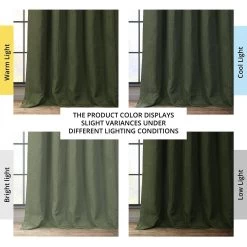 Tuscany Green Textured Faux Linen Room Darkening Curtain 13 Tuscany Green Textured Faux Linen Room Darkening Curtain -Chic Curtains Shop BOCH LN18520 angled front view