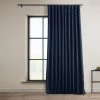 Indigo Extra Wide Textured Faux Linen Room Darkening Curtain 1 Indigo Extra Wide Textured Faux Linen Room Darkening Curtain -Chic Curtains Shop BOCH LN1853 DW front view