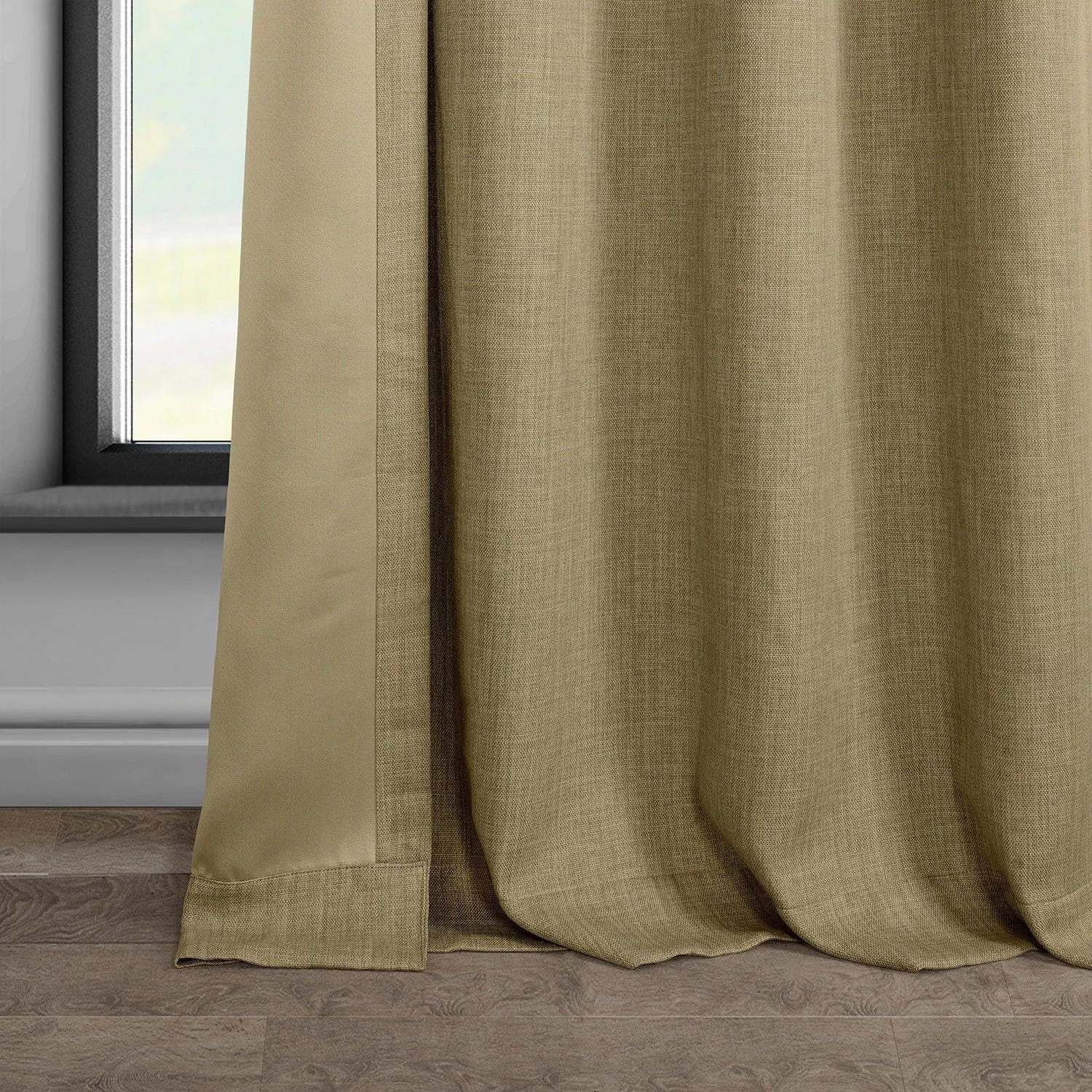 Nomad Tan Textured Faux Linen Room Darkening Curtain 7 Nomad Tan Textured Faux Linen Room Darkening Curtain - Image 5