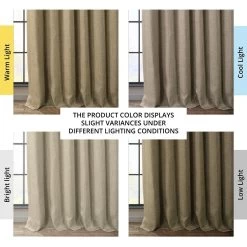 Nomad Tan Textured Faux Linen Room Darkening Curtain 13 Nomad Tan Textured Faux Linen Room Darkening Curtain -Chic Curtains Shop BOCH LN18538 angled front view