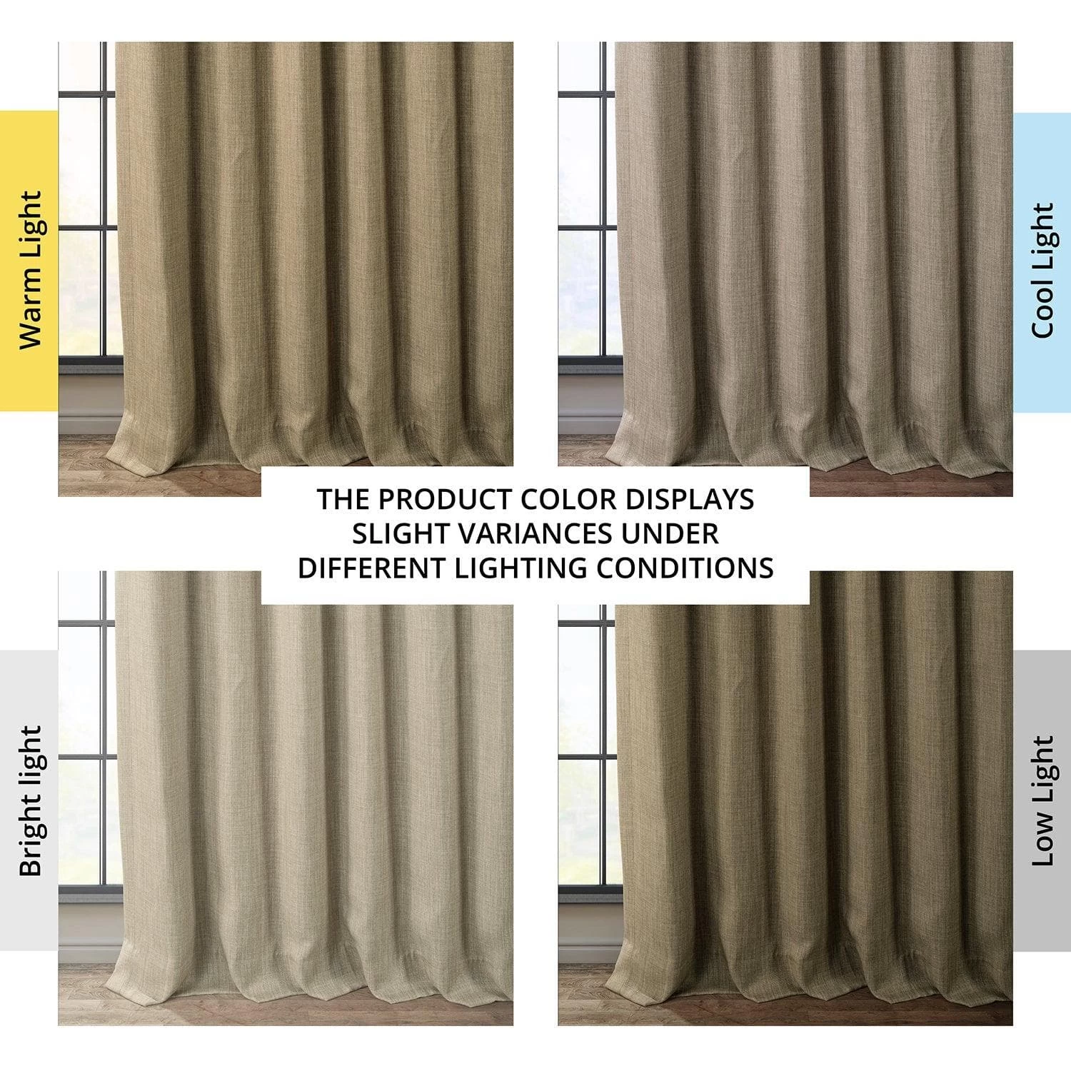 Nomad Tan Textured Faux Linen Room Darkening Curtain 8 Nomad Tan Textured Faux Linen Room Darkening Curtain - Image 6
