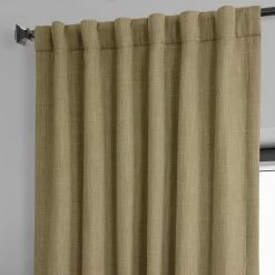 Nomad Tan Textured Faux Linen Room Darkening Curtain 10 Nomad Tan Textured Faux Linen Room Darkening Curtain -Chic Curtains Shop BOCH LN18538 back tab header