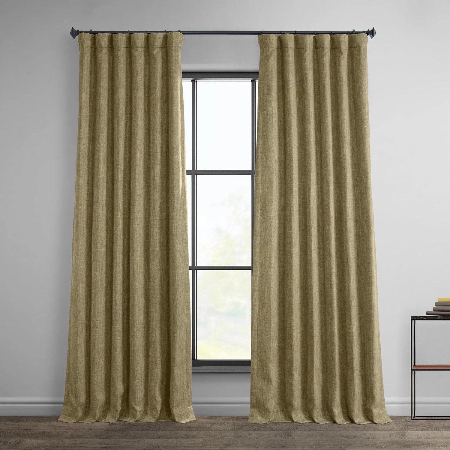 Nomad Tan Textured Faux Linen Room Darkening Curtain 3 Nomad Tan Textured Faux Linen Room Darkening Curtain