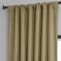 Nomad Tan Textured Faux Linen Room Darkening Curtain 11 Nomad Tan Textured Faux Linen Room Darkening Curtain -Chic Curtains Shop BOCH LN18538 pole pocket header