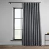 Dark Gravel Extra Wide Textured Faux Linen Room Darkening Curtain 1 Dark Gravel Extra Wide Textured Faux Linen Room Darkening Curtain -Chic Curtains Shop BOCH LN1854 DW front view