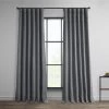 Dark Gravel Textured Faux Linen Room Darkening Curtain 1 Dark Gravel Textured Faux Linen Room Darkening Curtain -Chic Curtains Shop BOCH LN1854 front view