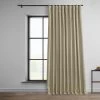 Thatched Tan Extra Wide Textured Faux Linen Room Darkening Curtain -Chic Curtains Shop BOCH LN18542 DW front view