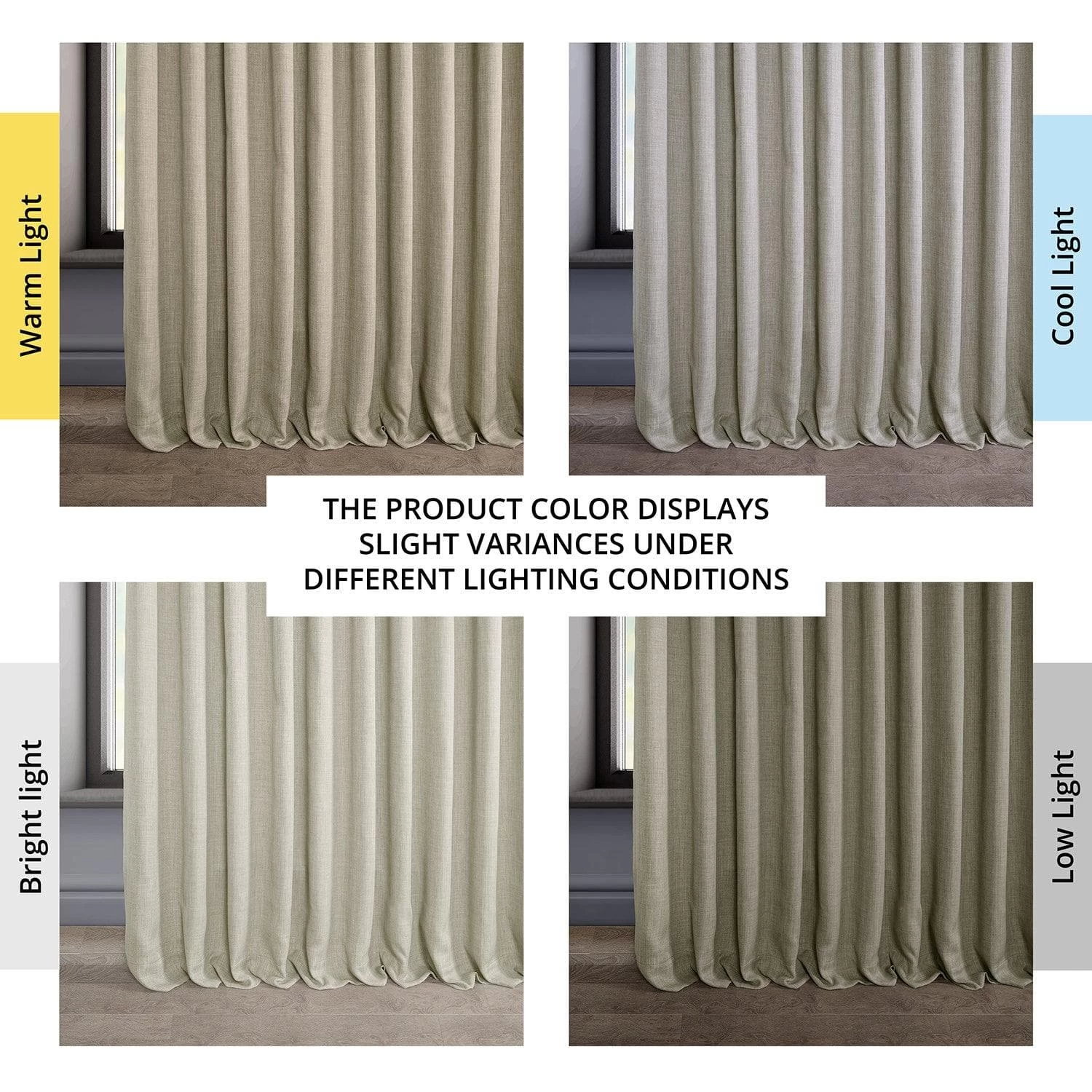 Oatmeal Extra Wide Textured Faux Linen Room Darkening Curtain 8 Oatmeal Extra Wide Textured Faux Linen Room Darkening Curtain - Image 6