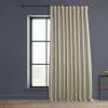 Oatmeal Extra Wide Textured Faux Linen Room Darkening Curtain -Chic Curtains Shop BOCH LN1857 DW front view
