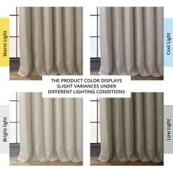 Oatmeal Textured Faux Linen Room Darkening Curtain 13 Oatmeal Textured Faux Linen Room Darkening Curtain -Chic Curtains Shop BOCH LN1857 angled front view