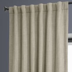Oatmeal Textured Faux Linen Room Darkening Curtain 10 Oatmeal Textured Faux Linen Room Darkening Curtain -Chic Curtains Shop BOCH LN1857 back tab header