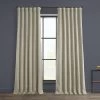 Oatmeal Textured Faux Linen Room Darkening Curtain -Chic Curtains Shop BOCH LN1857 front view