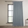Heather Grey Extra Wide Textured Faux Linen Room Darkening Curtain -Chic Curtains Shop BOCH LN1859 DW front view
