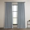 Heather Grey Textured Faux Linen Room Darkening Curtain -Chic Curtains Shop BOCH LN1859 front view