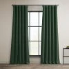 Key Green Textured Faux Linen Room Darkening Curtain