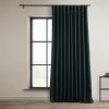 Focal Green Extra Wide Textured Faux Linen Room Darkening Curtain -Chic Curtains Shop BOCH LN21328 DW front view