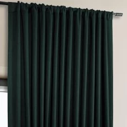 Focal Green Extra Wide Textured Faux Linen Room Darkening Curtain 11 Focal Green Extra Wide Textured Faux Linen Room Darkening Curtain -Chic Curtains Shop BOCH LN21328 DW pole pocket header