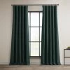 Focal Green Textured Faux Linen Room Darkening Curtain -Chic Curtains Shop BOCH LN21328 front view