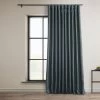 Reverie Blue Extra Wide Textured Faux Linen Room Darkening Curtain 2 Reverie Blue Extra Wide Textured Faux Linen Room Darkening Curtain -Chic Curtains Shop BOCH LN21330 DW front view