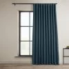 Story Blue Extra Wide Textured Faux Linen Room Darkening Curtain 2 Story Blue Extra Wide Textured Faux Linen Room Darkening Curtain -Chic Curtains Shop BOCH LN21331 DW front view