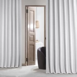 Chalk Off White Textured Bellino Room Darkening Curtain -Chic Curtains Shop BOCH PL1611 41611 1