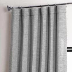 Vista Grey Textured Bellino Room Darkening Curtain -Chic Curtains Shop BOCH PL1701 39733 2