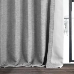 Vista Grey Textured Bellino Room Darkening Curtain -Chic Curtains Shop BOCH PL1701 39733 5