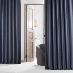 Wild Blue Textured Bellino Room Darkening Curtain -Chic Curtains Shop BOCH PL1704 39737 1
