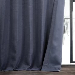 Wild Blue Textured Bellino Room Darkening Curtain -Chic Curtains Shop BOCH PL1704 39737 5
