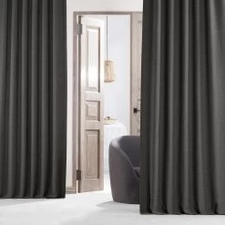 Armour Grey Textured Bellino Room Darkening Curtain -Chic Curtains Shop BOCH PL1804 49011 1
