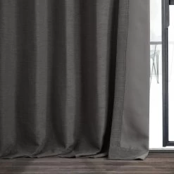 Armour Grey Textured Bellino Room Darkening Curtain -Chic Curtains Shop BOCH PL1804 49011 5