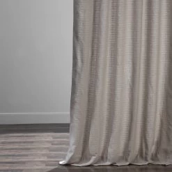 Fog Grey Grommet Textured Cotton Bark Weave Curtain -Chic Curtains Shop BWLK 1854 GR 49114 2