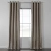 Taupe Grey Grommet Textured Cotton Bark Weave Curtain -Chic Curtains Shop BWLK 1855 GR 49115
